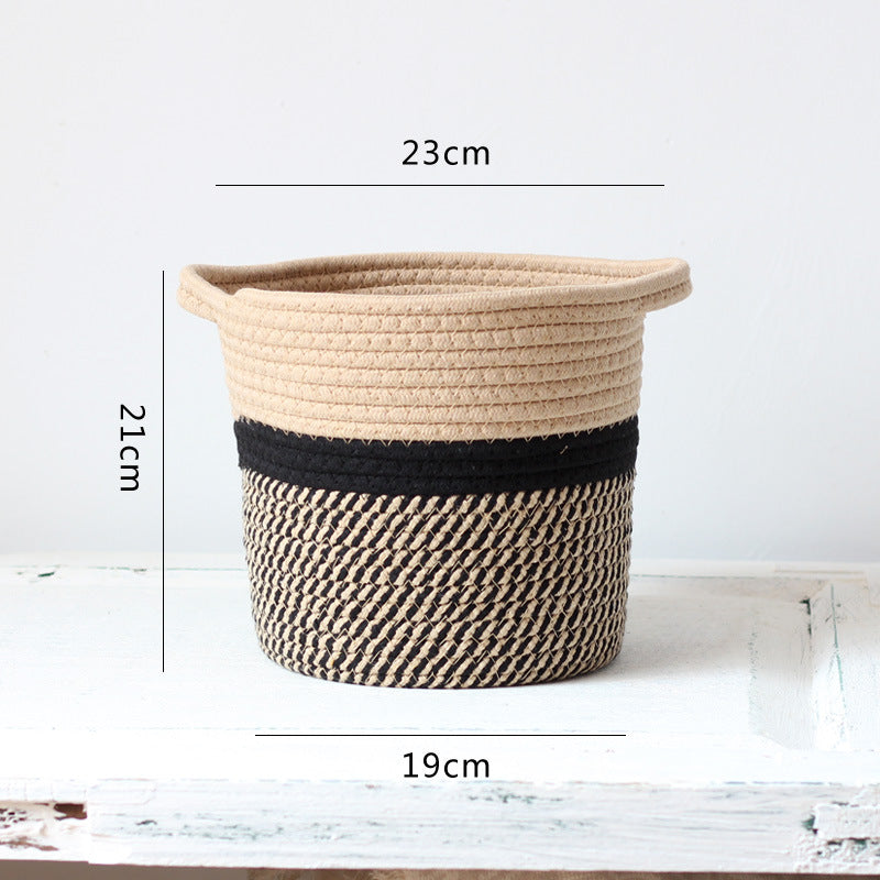 Handcrafted storage basket with handles Stornfield