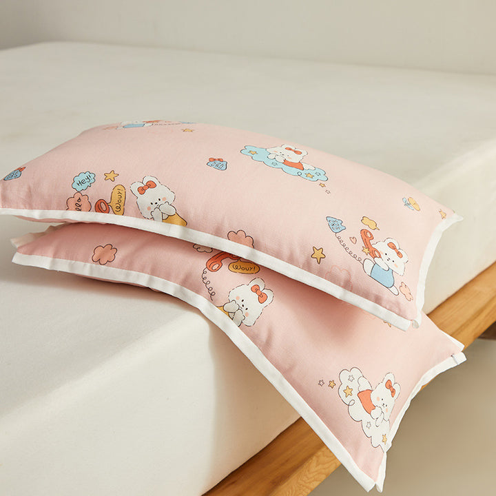 Children's support cushion with removable cover and dino print