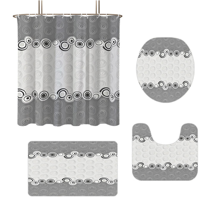 Abstract Design Four-Piece Digital Bathroom Set Stornfield