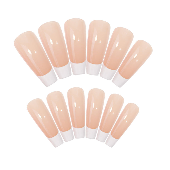 Acrylic nail set with elegant French design and high-gloss finish Stornfield