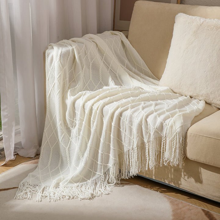 Ladies stylish throw blanket with textured design Stornfield