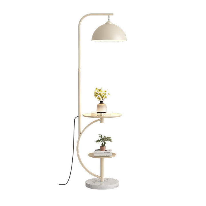 Adjustable Height Floor Lamp with Side Table