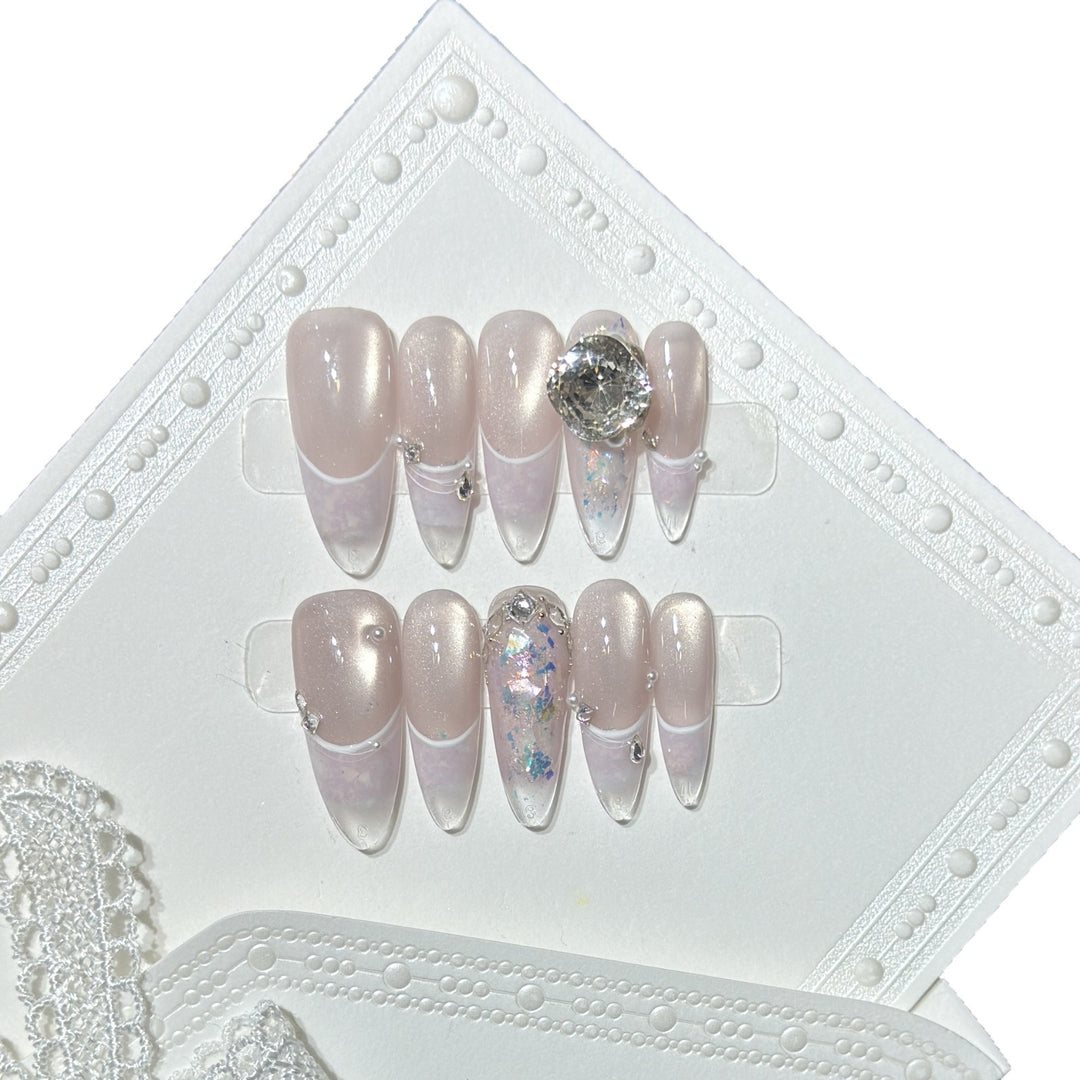 Glamorous Stiletto Press-On Nail Set with Crystal Embellishments Stornfield