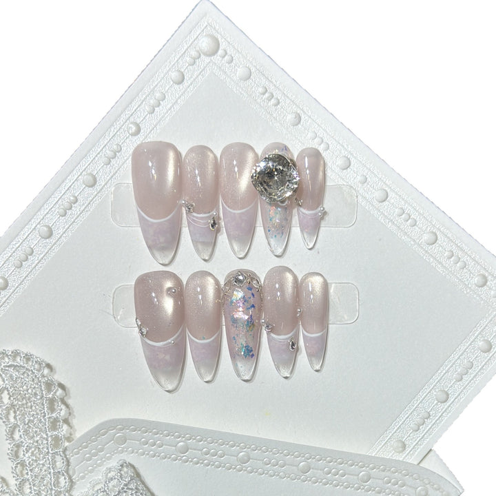 Glamorous Stiletto Press-On Nail Set with Crystal Embellishments Stornfield