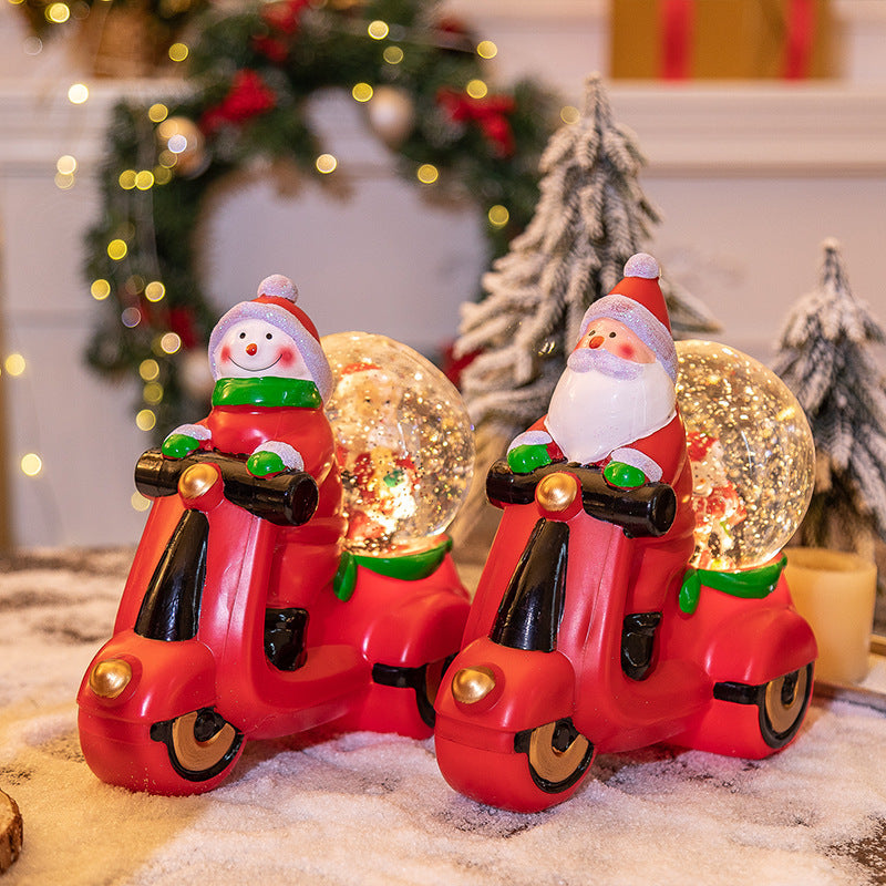 Festive Santa Scooter Snow Globe