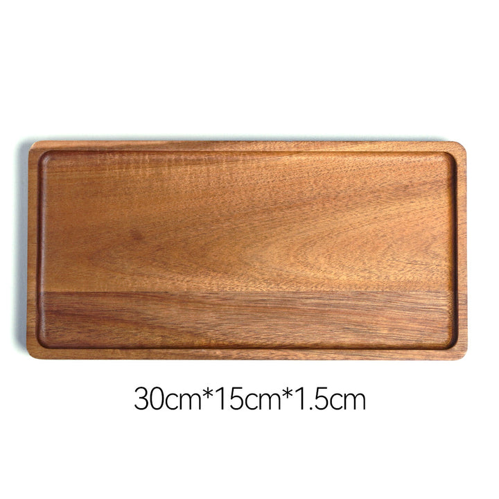 Elegant wooden serving tray with raised edge Stornfield