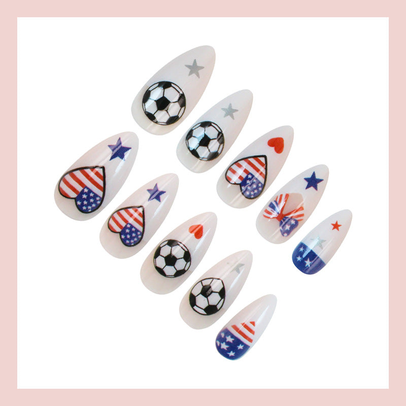 Creative Nail Art Set with Sports Motifs and Patriotic Symbols Stornfield