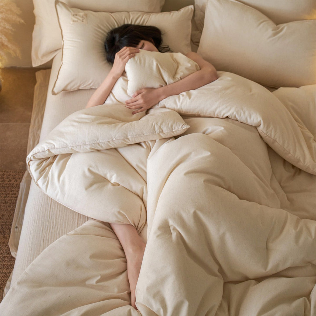 Organic Cotton Brushed Muslin Duvet Cover and Pillowcase Set