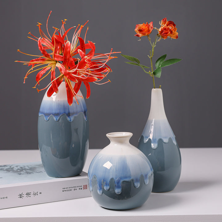 Artistic Glazed Ceramic Teardrop Vase