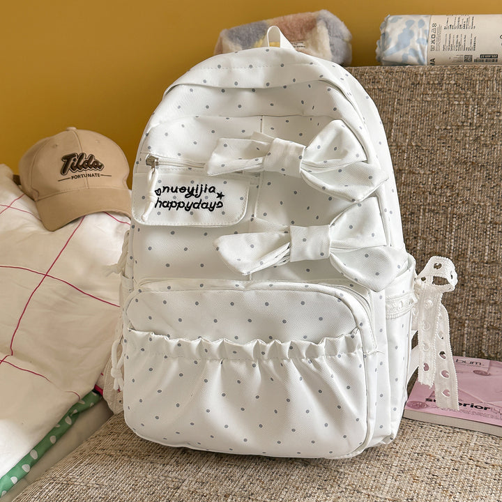 Bow-Embellished Casual Backpack Stornfield