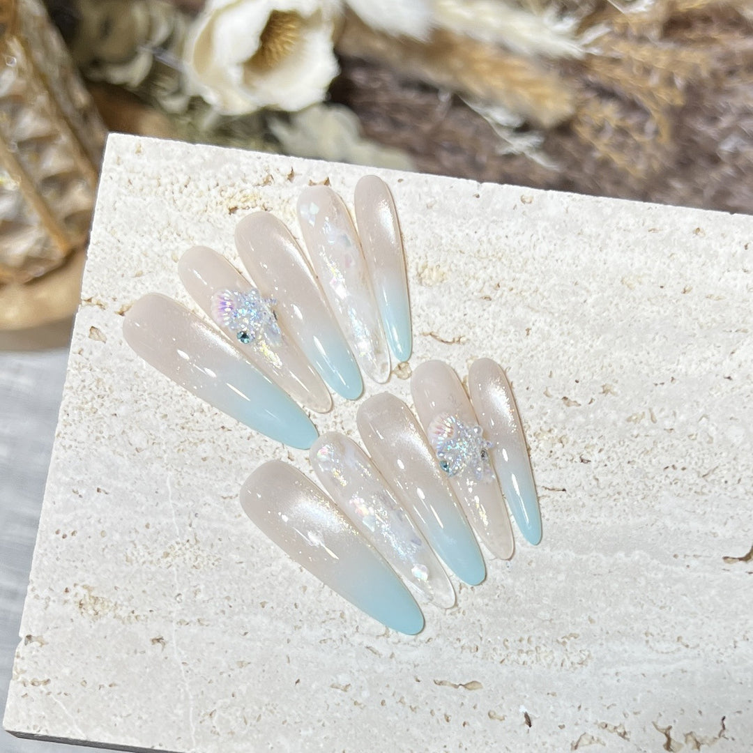 Elegant Stiletto Press-On Nail Set with Glitter Finish Stornfield