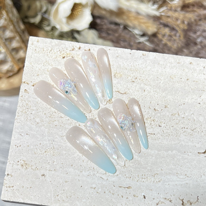 Elegant Stiletto Press-On Nail Set with Glitter Finish Stornfield