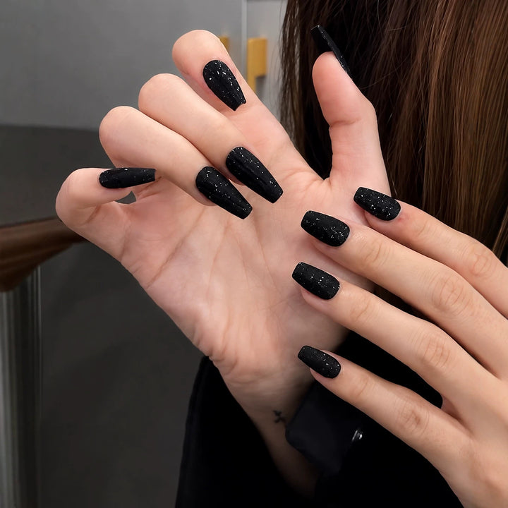 Premium Glittery Long Stiletto Nail Extensions Stornfield