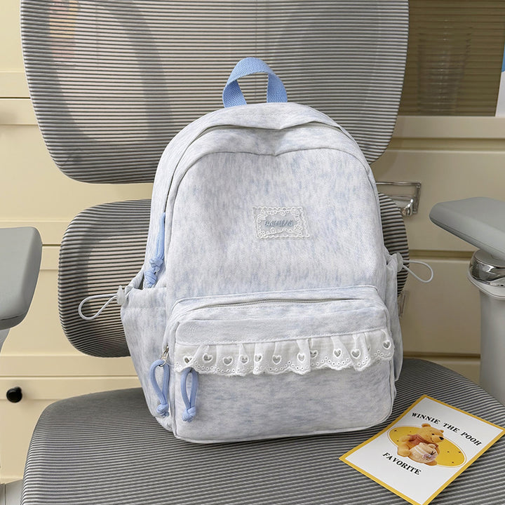 Stylish Backpack with Decorative Lace Trim Stornfield