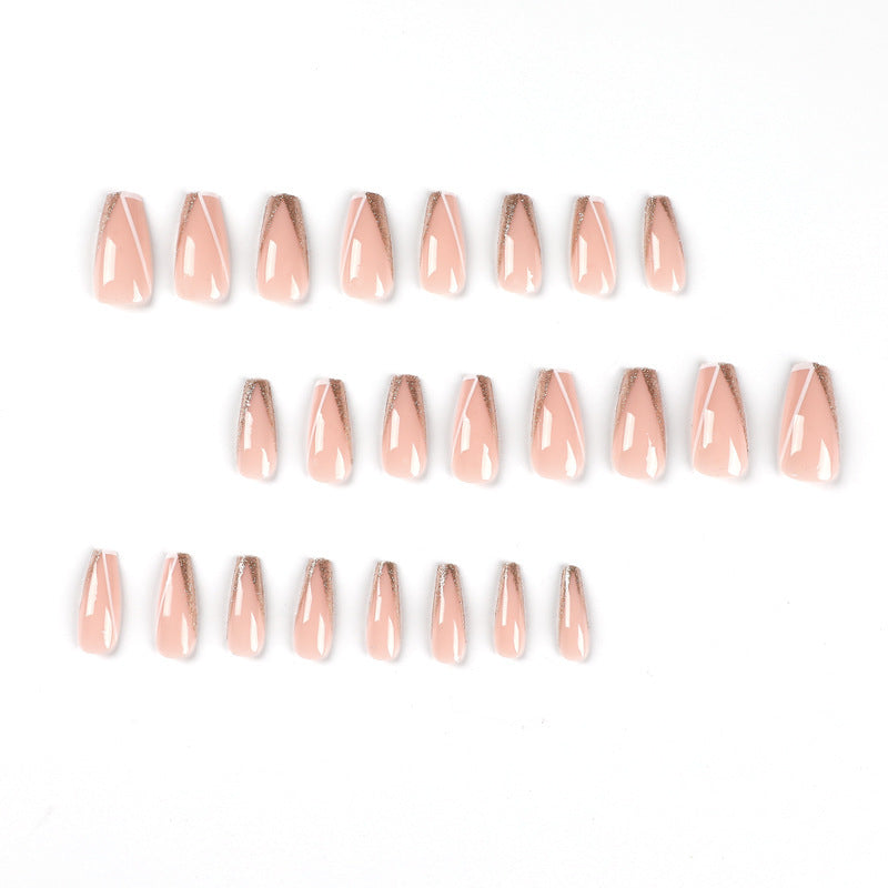 Elegant Glitter French Tip Acrylic Nails Stornfield
