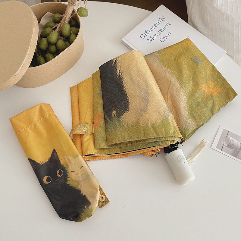 Women's Automatic Umbrella with Unique Cat Design Stornfield