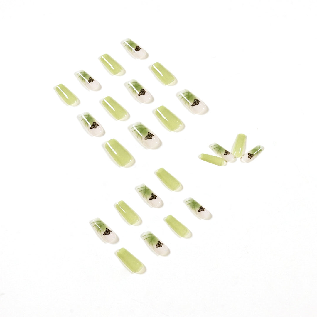 Artificial nail extensions with elegant butterfly design Stornfield