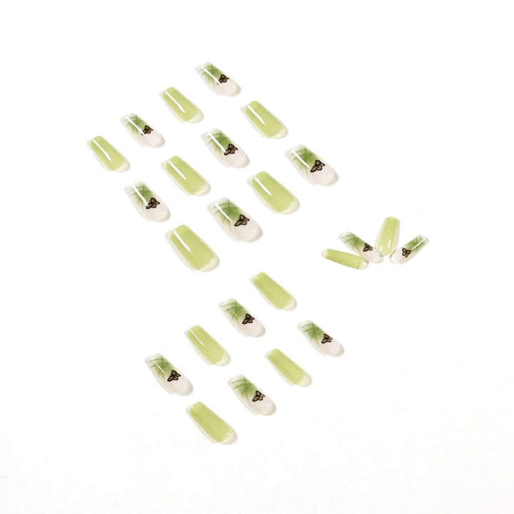 Artificial nail extensions with elegant butterfly design Stornfield