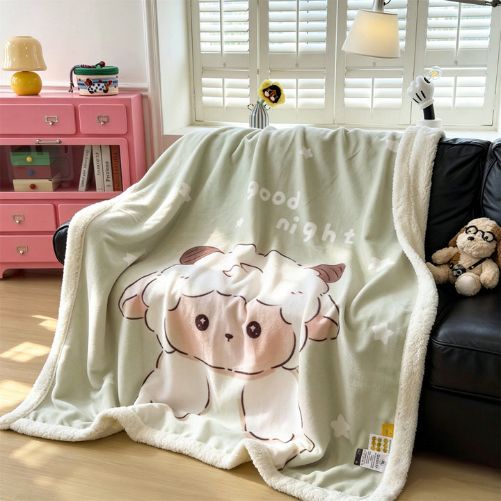 Cozy Cartoon Animal Blanket