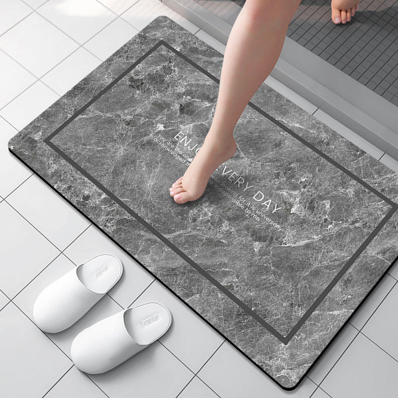 Marble Patterned Bath Mat