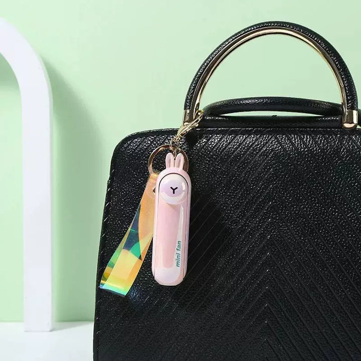 Unisex One Size Rechargeable Keychain Handheld Mini Fan with Wrist Strap and Novel Frog Charm Stornfield