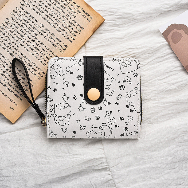 Cute Cat-Themed Zippered Coin Wallet Stornfield
