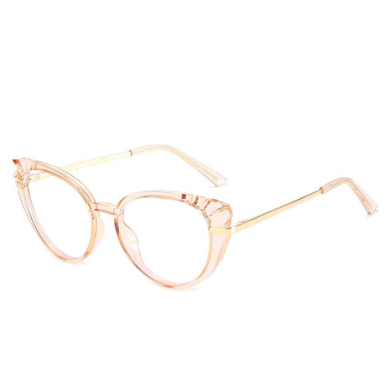 Women's Cat-Eye Prescription Glasses with Glossy Plastic Frame and Gold Accents Stornfield