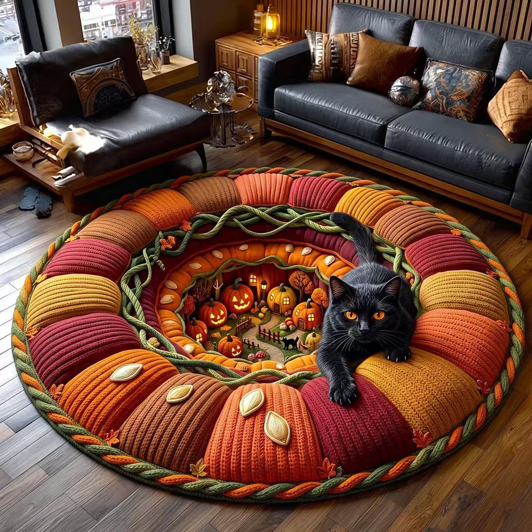 3D Pumpkin Themed Area Rug
