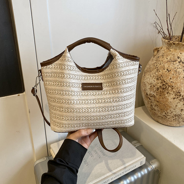 Stylish Woven Handheld Tote Bag
