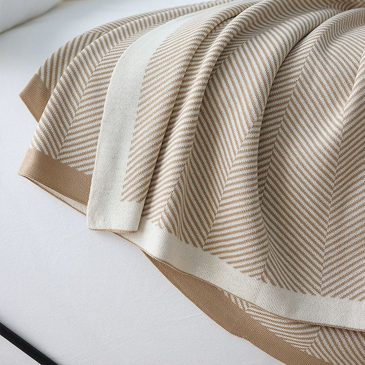 Chevron Pattern Knit Throw Blanket