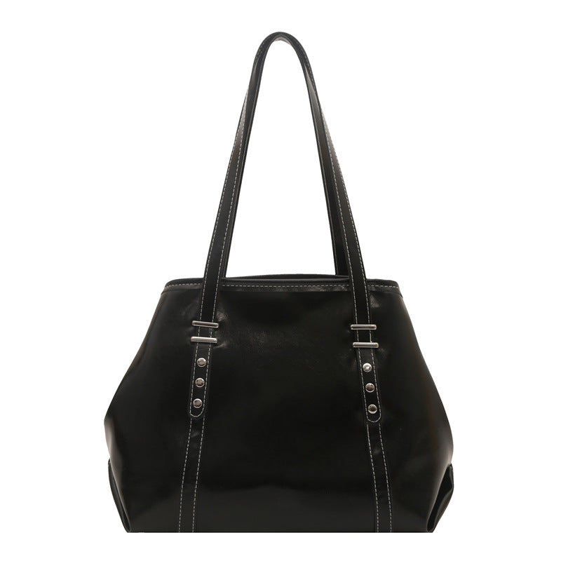 Classic Structured Leather Tote Bag