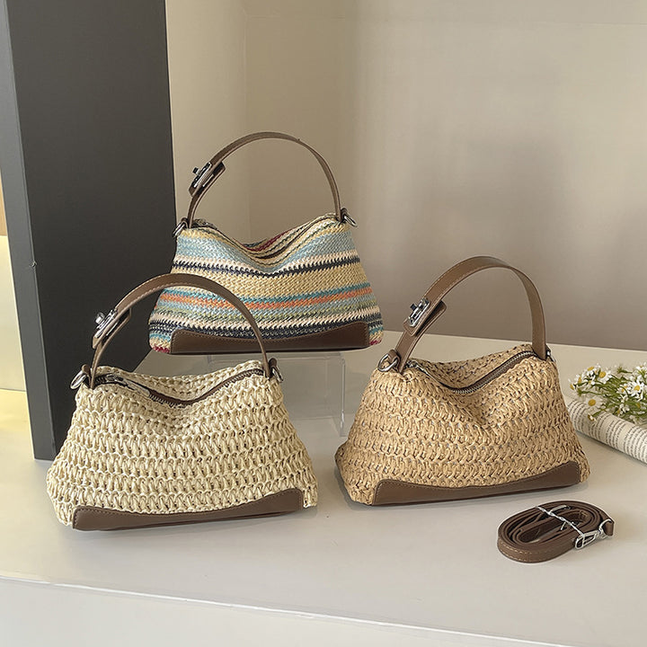 Stylish Striped Woven Handbag