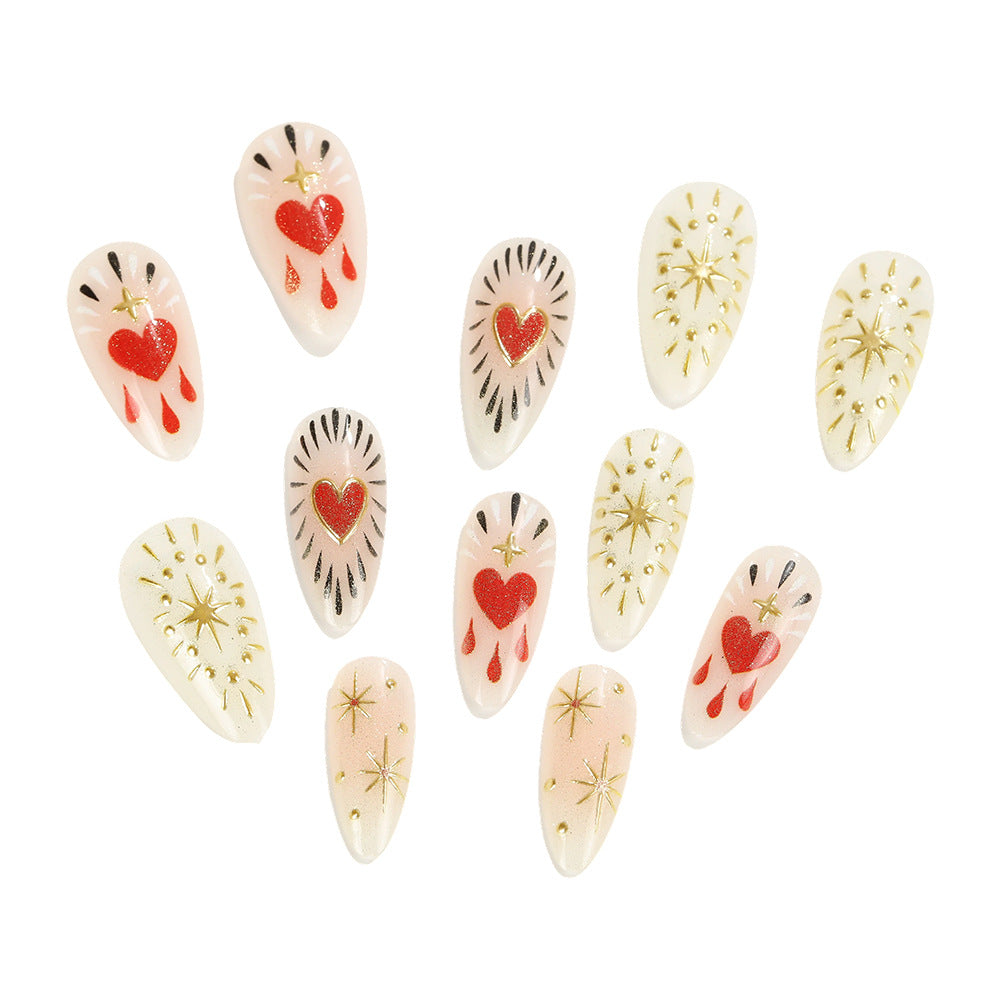 Nail art with glitter and heart decoration Stornfield