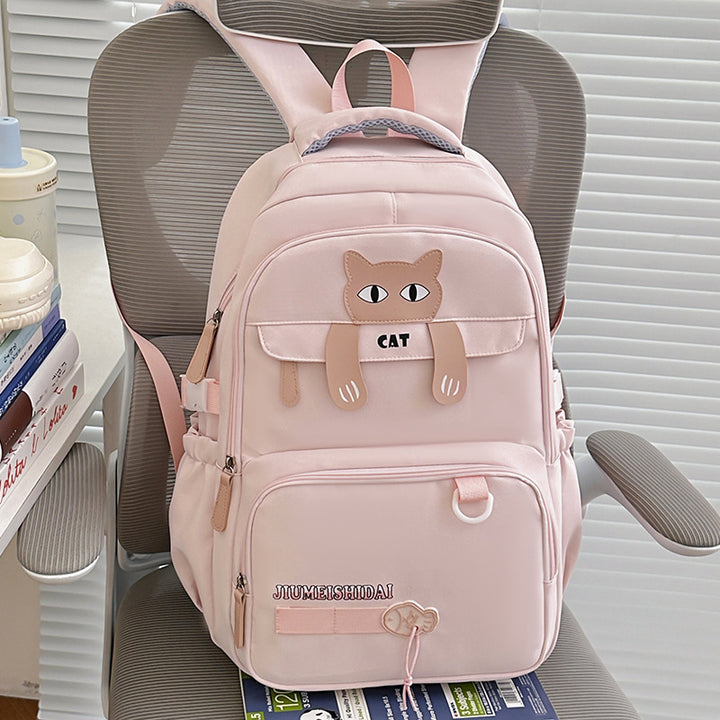 Playful Cat-Themed School Backpack Stornfield