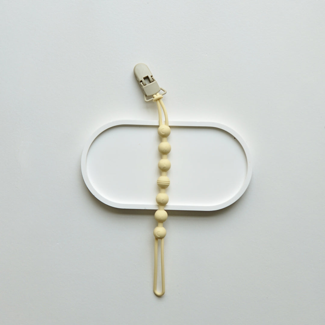 Infant Teething Bead Pacifier Holder Clip with Secure Clamp