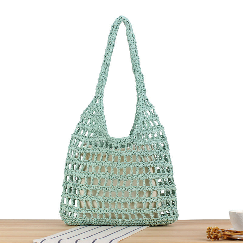 Handcrafted net shoulder bag with sturdy carrying handle Stornfield