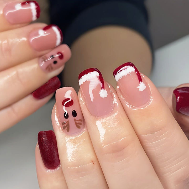 Creative Nail Art Set with Winter Motifs and Glitter Effects Stornfield