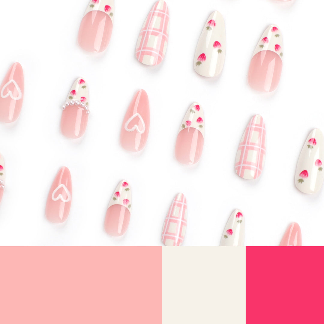 Artistic Heart and Floral Press-On Nail Extensions Stornfield