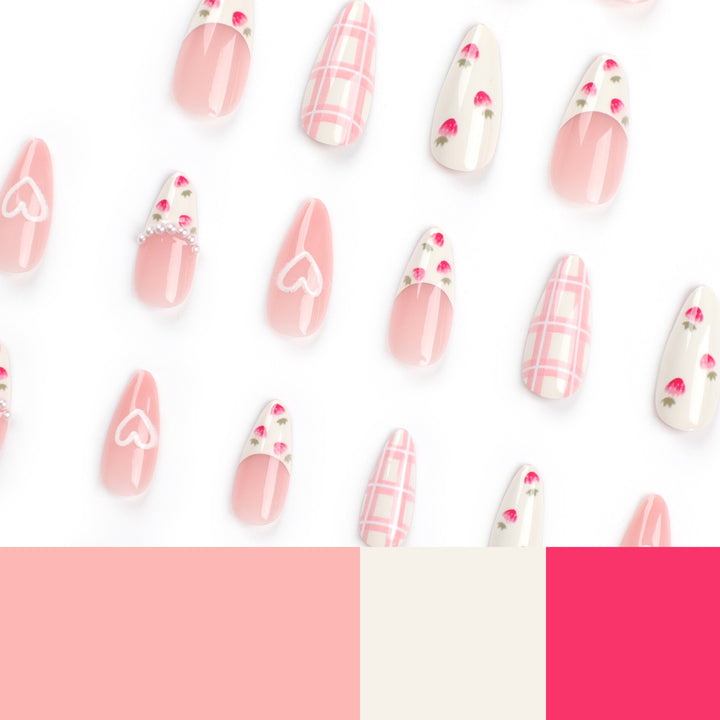 Artistic Heart and Floral Press-On Nail Extensions Stornfield