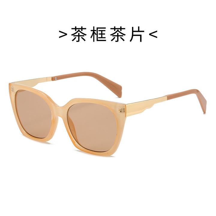 Women's oversized sunglasses with elegant transparent frame and golden accents Stornfield