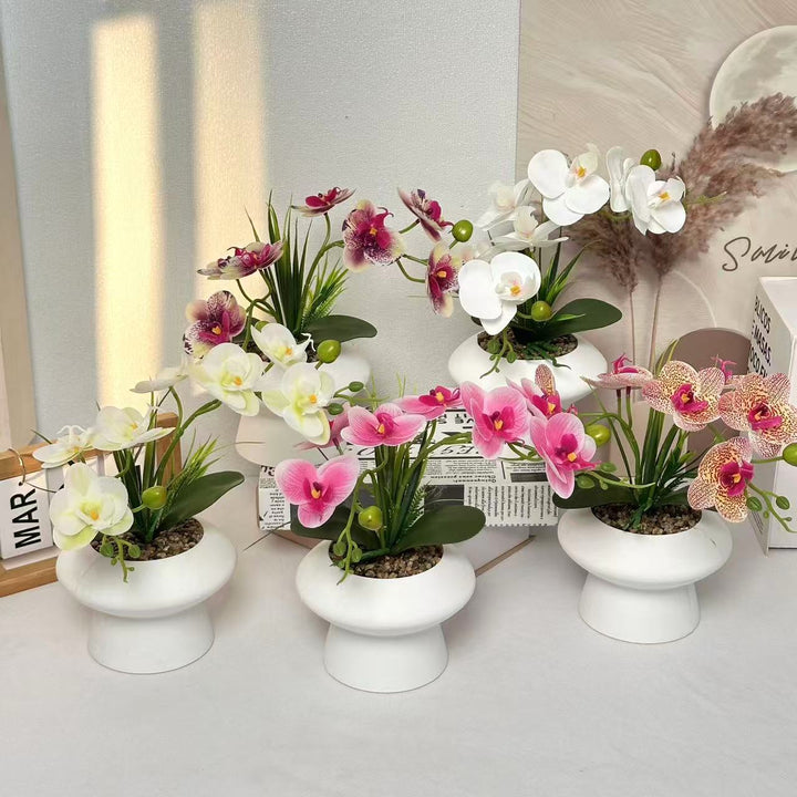 Elegant Artificial Orchid Floral Centerpiece