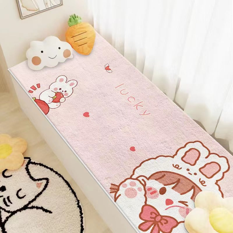 Plush Cartoon Dog-Themed Bath Mat