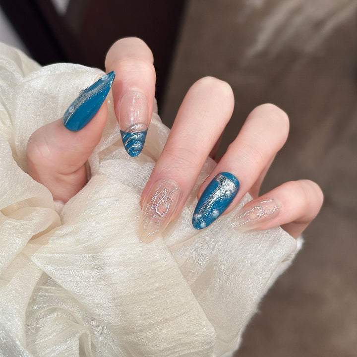 Artistic Metallic Press-On Nails