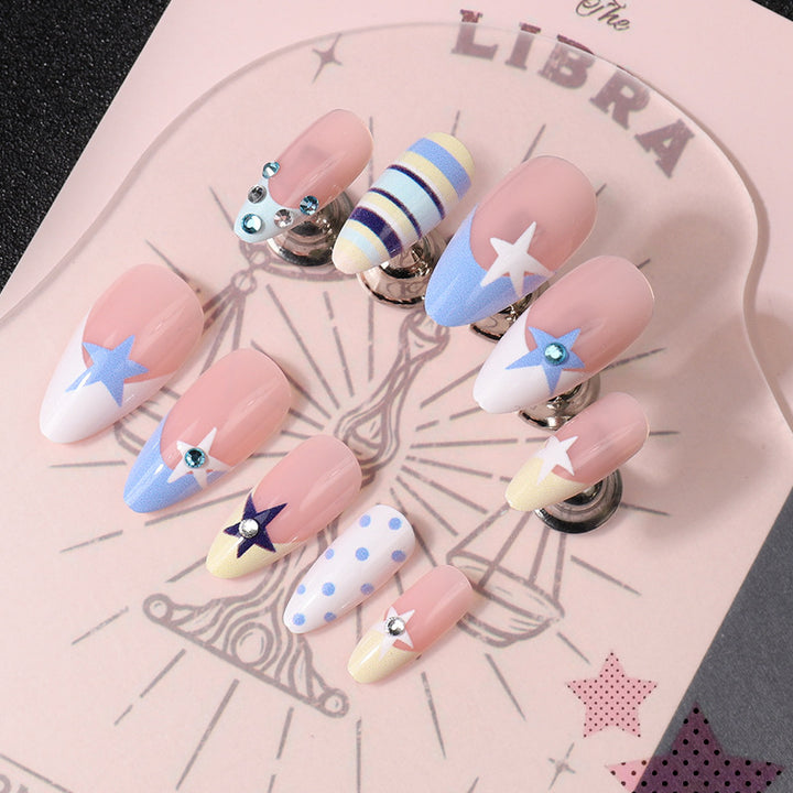 Starry-Themed Press-On Nail Art Stornfield