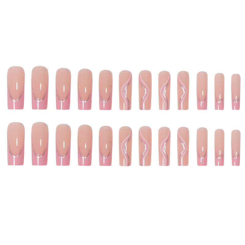 Long Acrylic Press-On Nails with Rhinestone Accents Stornfield