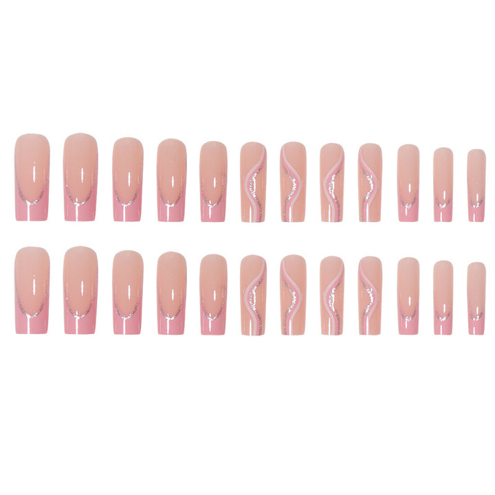 Long Acrylic Press-On Nails with Rhinestone Accents Stornfield