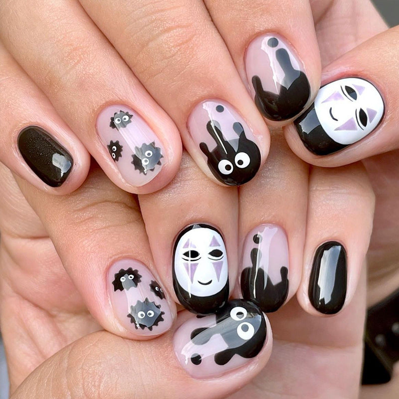 Artistic Cartoon-Themed Press-On Nail Set Stornfield