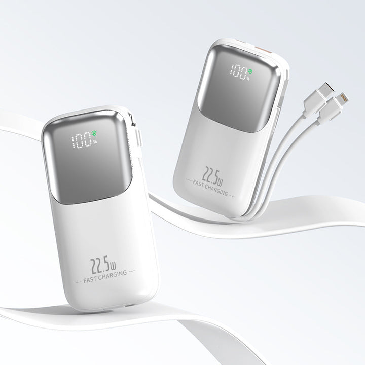 High-performance power bank with intelligent charge indicator and integrated cable Stornfield