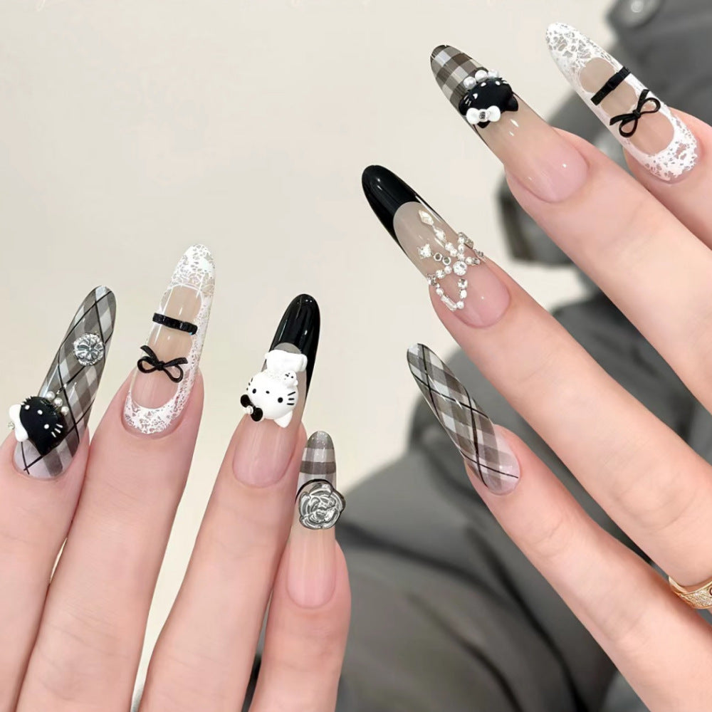 Artistic Floral Detailed Press-On Nail Set Stornfield