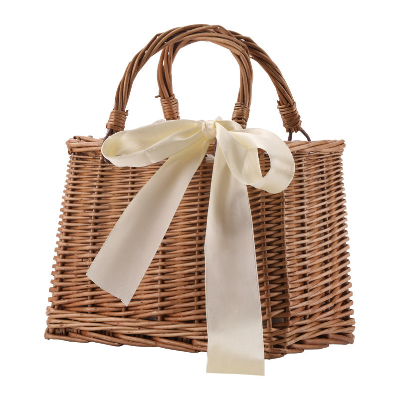 Women's basket bag with elegant bow decoration Stornfield